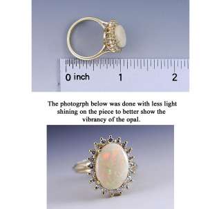 Fiery Opal & Diamond 14K Gold Ring – 1/3 Ct TDW  