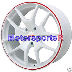   XXR 518 White Red Stripe Rims Wheels 09 10 11 12 Acura TL Tech ZDX MDX