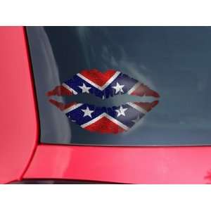  Lips Decal 9x5.5 Confederate Flag: Automotive