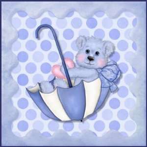  Umbrella Bear Polka Dot Baby   Blue Postage: Office 