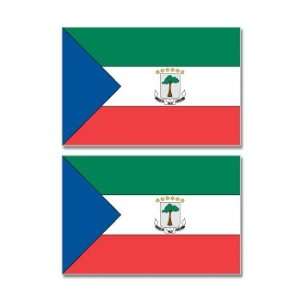 Equatorial Guinea Country Flag   Sheet of 2   Window Bumper Stickers