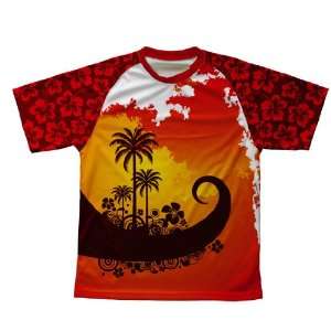  Tropical Sunset Technical T Shirt for Women Sports 