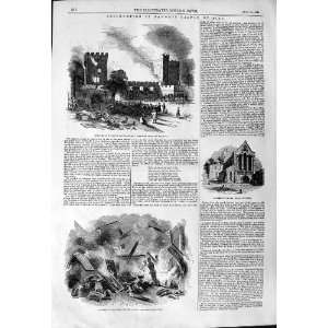  1844 Naworth Castle Fire Lanercost Priory Ruins