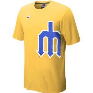   Mariners Gold Nike Cooperstown Up In The Zone Tee