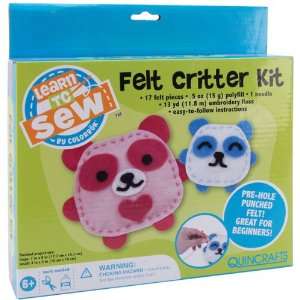  Learn To Sew Felt Critters Kit Panda 2/Pkg