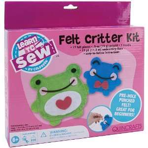  Colorbok Learn To Sew Felt Critters Kit, Frog, 2/Pkg Arts 