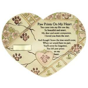  Pet Memorial Plaque   Pawprints on My Heart: Pet Supplies