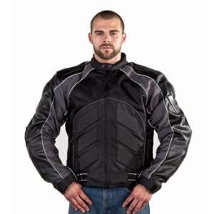 Mens Textile, Mesh, and Leather Motorcycle Jacket w/ Removable CE 