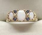 Gorgeous 1960s Vintage 9ct Gold Opal And Sapphire Ring