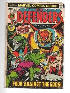 The Defenders #3 Comic Book (1972) Four Against The Gods  