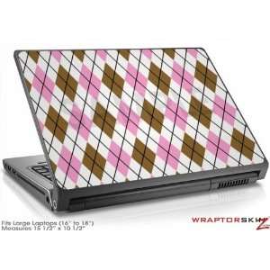  Large Laptop Skin Argyle Pink and Brown: Electronics