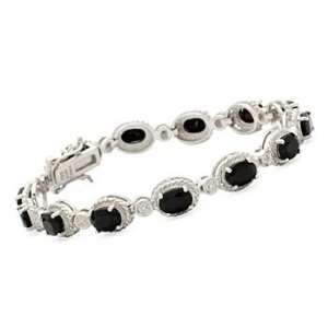  11.70 Ct. T.W. Sapphire And Diamond Bracelet In Sterling 