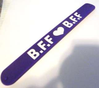 BFF Slap Band Wrist Bracelet Silicone Purple Wrap New  