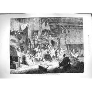  1881 Dance Etching Adrian Van Ostade Men Ladies Print 