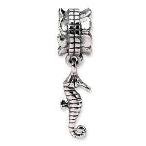  925 Sterling Silver Seahorse Charm Dangle Jewelry Bead 