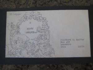 Al Capp Original Christmas Drawing and Autograph w/ COA  