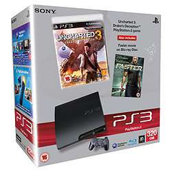 Buy Sony PS3 320GB with Uncharted 3 Drakes Deception & Faster Blu 