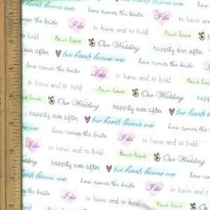 44 Wide Fabric, Wedding Words and Wedding Phrases, Fabric By the 