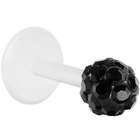 Body Candy 18 Gauge Bioplast Black Austrian Crystal Ferido Ball Tragus 