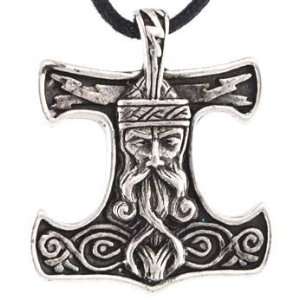   Pewter Thors Helmed Head Talisman Norse Jewelry Collection Jewelry
