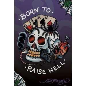  Ed Hardy   Born To Raise Hell POSTER Canvas