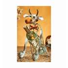 CC Home Furnishings 16 Hand Sculpted Steel Cow Wine Bottle Holder 