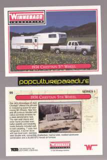 1974 WINNEBAGO CHIEFTAIN 5th WHEEL RV CAMPER 1994 TRADING CARD  