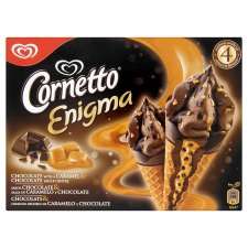 Cornetto Enigma Chocolate Caramel 4 Pack 360Ml   Groceries   Tesco 