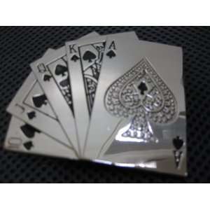 Royal Flush Casino Poker Card Belt Buckle