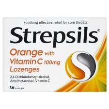 Strepsils Orange And Vitamin C 36S   Groceries   Tesco Groceries