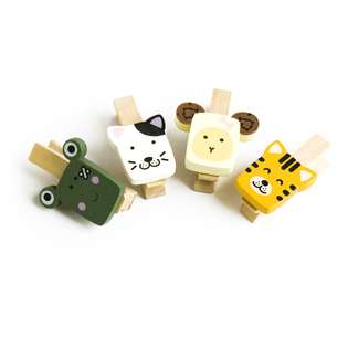 Blancho Bedding [Cute Animals 2]   Wooden Clips / Wooden Clamps / Mini 