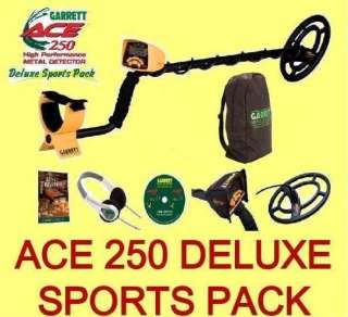 New GARRETT ACE 250 Metal Detector Deluxe Sports Pack  
