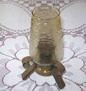 Candle Table Porch Lamp Amber Soreno Glass Shade Metal  