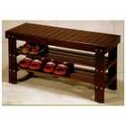   Cherry Finish Quality Solid Wood Shoe Bench Storage Bench Furniture