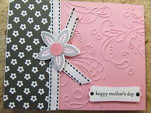 Handmade MOTHERS DAY Card EMBOSSED Stampin Up FLOWERS  