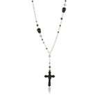 TARINA TARANTINO Classic Black Skull Rosary Necklace