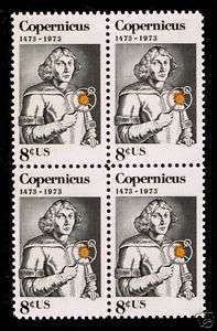 Polish Astronomer Copernicus on old U.S. Postage Stamps  