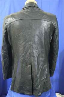   Size 40 Remy Butter Soft Black Leather Blazer Sport Coat Jacket  