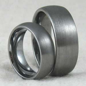 new 6&8mm his&hers brush tungsten ring wedding band set  