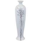   UTC 24008 Large White Ceramic Vase with Fall Season Tree Finish