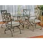  Silver Madrid 5 Piece 45.3 Inch Round Dining Room Set w/ Arm Chairs