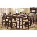   Espresso finish wood counter height dining table set with padded seats