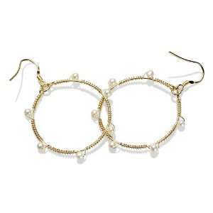  Ashanti   White & Gold Hoops: Love My Pearls: Jewelry
