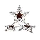 Cheungs Metal Star with Scroll Wall Art   Set of 3   Burnished Copper 