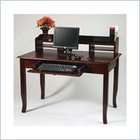 Office Star 48 Home Office Wood Writing Desk with Hutch in Walnut