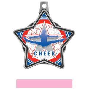  All Star Insert Custom Cheer Medals M 5501CH SILVER MEDAL 