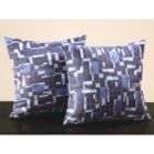 Oxford Creek Square Dark/Blue Print Throw Pillow (Set of 2)