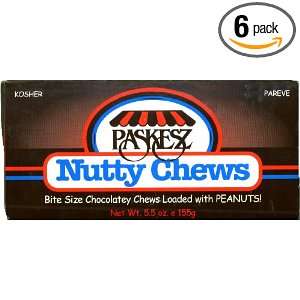 Paskesz Chocolate Bars, Family Pack, Nutty Chews Box, 5.5 Ounce (Pack 
