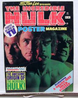 1978 THE INCREDIBLE HULK Color Poster Magazine  