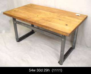 Industrial Metal Frame Wood Top Kitchen Table (1111)*.  